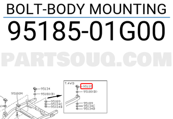 Nissan 9518501G00 BOLT-BODY MOUNTING