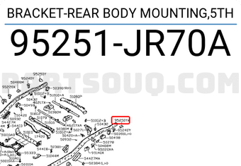 Nissan 95251JR70A BRACKET-REAR BODY MOUNTING,5TH