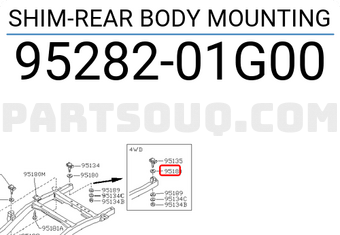 Nissan 9528201G00 SHIM-REAR BODY MOUNTING