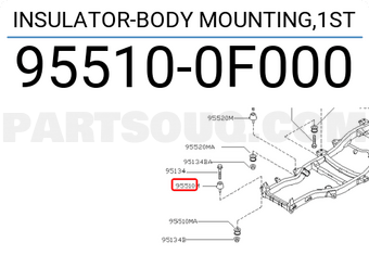 Nissan 955100F000 INSULATOR-BODY MOUNTING,1ST