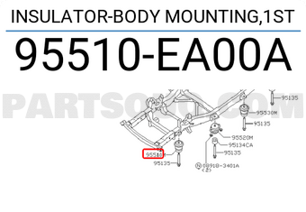 Nissan 95510EA00A INSULATOR-BODY MOUNTING,1ST