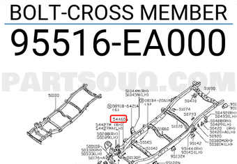 Nissan 95516EA000 BOLT-CROSS MEMBER