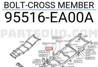 Nissan 95516EA00A BOLT-CROSS MEMBER