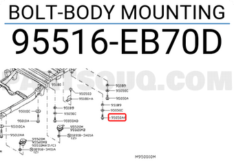 Nissan 95516EB70D BOLT-BODY MOUNTING