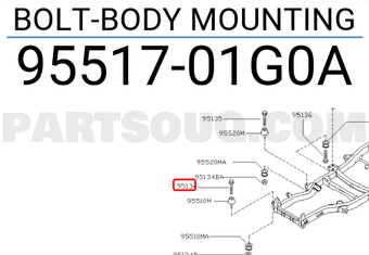 Nissan 9551701G0A BOLT-BODY MOUNTING