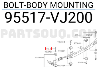 Nissan 95517VJ200 BOLT-BODY MOUNTING