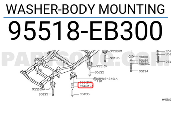 Nissan 95518EB300 WASHER-BODY MOUNTING