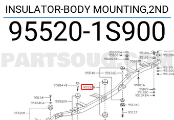 Nissan 955201S900 INSULATOR-BODY MOUNTING,2ND