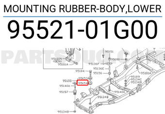 Nissan 9552101G00 MOUNTING RUBBER-BODY,LOWER