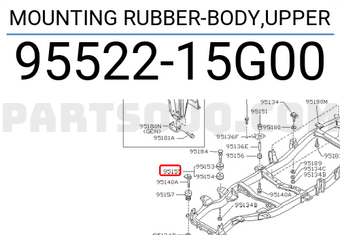 Nissan 9552215G00 MOUNTING RUBBER-BODY,UPPER
