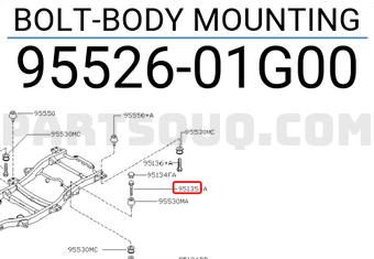 Nissan 9552601G00 BOLT-BODY MOUNTING