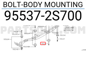 Nissan 955372S700 BOLT-BODY MOUNTING