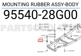 Nissan 9554028G00 MOUNTING RUBBER ASSY-BODY