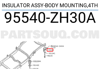 Nissan 95540ZH30A INSULATOR ASSY-BODY MOUNTING,4TH