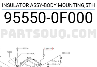Nissan 955500F000 INSULATOR ASSY-BODY MOUNTING,5TH