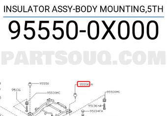 Nissan 955500X000 INSULATOR ASSY-BODY MOUNTING,5TH
