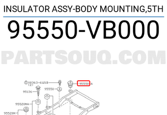 Nissan 95550VB000 INSULATOR ASSY-BODY MOUNTING,5TH