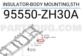 Nissan 95550ZH30A INSULATOR-BODY MOUNTING,5TH