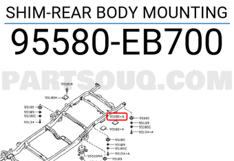 Nissan 95580EB700 SHIM-REAR BODY MOUNTING