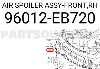 Nissan 96012EB720 AIR SPOILER ASSY-FRONT,RH