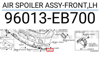 Nissan 96013EB700 AIR SPOILER ASSY-FRONT,LH