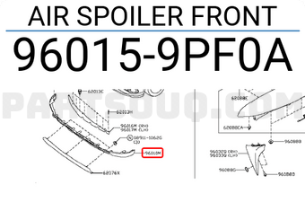Nissan 960159PF0A AIR SPOILER FRONT
