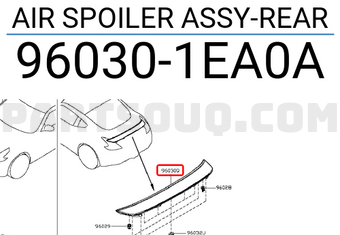 Nissan 960301EA0A AIR SPOILER ASSY-REAR