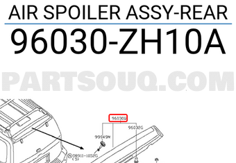 Nissan 96030ZH10A AIR SPOILER ASSY-REAR
