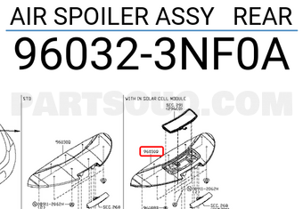 Nissan 960323NF0A AIR SPOILER ASSY REAR