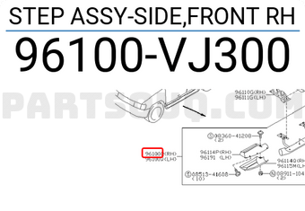 Nissan 96100VJ300 STEP ASSY-SIDE,FRONT RH