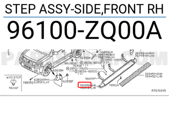 Nissan 96100ZQ00A STEP ASSY-SIDE,FRONT RH