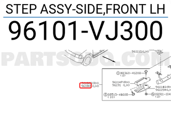 Nissan 96101VJ300 STEP ASSY-SIDE,FRONT LH