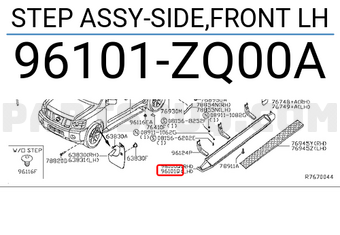 Nissan 96101ZQ00A STEP ASSY-SIDE,FRONT LH