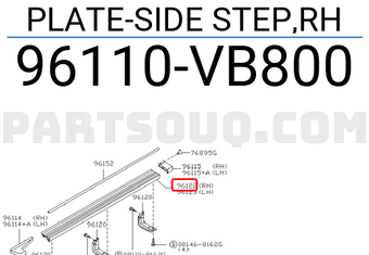 Nissan 96110VB800 PLATE-SIDE STEP,RH