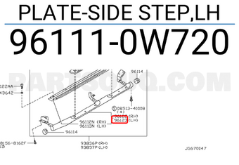 Nissan 961110W720 PLATE-SIDE STEP,LH