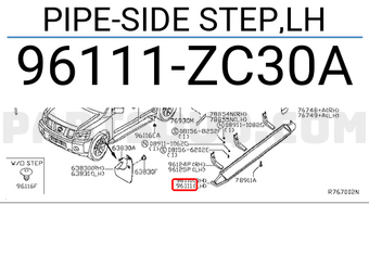 Nissan 96111ZC30A PIPE-SIDE STEP,LH