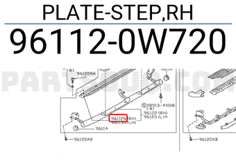 Nissan 961120W720 PLATE-STEP,RH