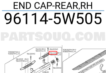 Nissan 961145W505 END CAP-REAR,RH