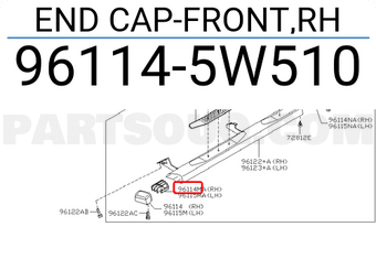 Nissan 961145W510 END CAP-FRONT,RH