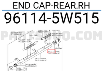 Nissan 961145W515 END CAP-REAR,RH