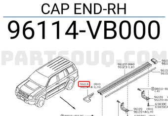 Nissan 96114VB000 CAP END-RH