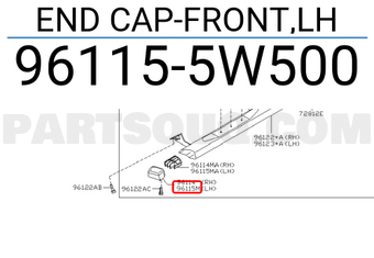 Nissan 961155W500 END CAP-FRONT,LH