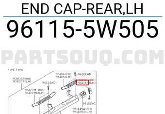 Nissan 961155W505 END CAP-REAR,LH