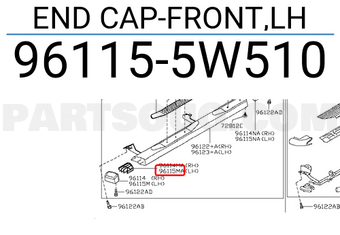 Nissan 961155W510 END CAP-FRONT,LH