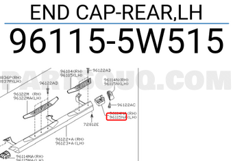 Nissan 961155W515 END CAP-REAR,LH