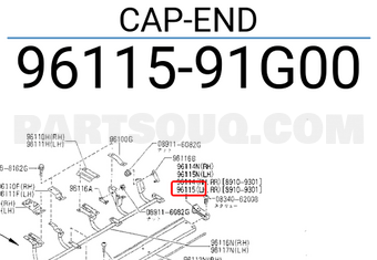 Nissan 9611591G00 CAP-END