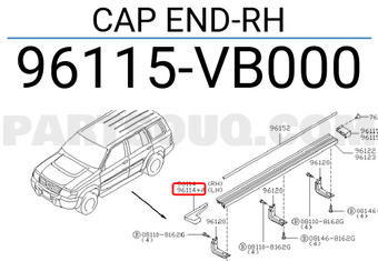 Nissan 96115VB000 CAP END-RH