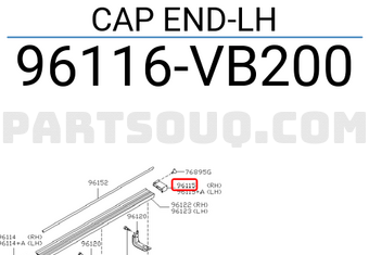 Nissan 96116VB200 CAP END-LH
