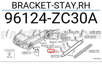 Nissan 96124ZC30A BRACKET-STAY,RH