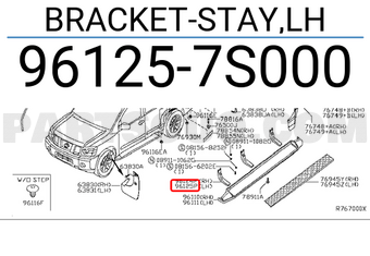Nissan 961257S000 BRACKET-STAY,LH